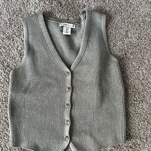 Crescent Olive V-Neck Sweater Vest